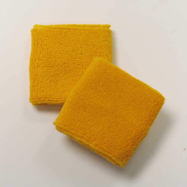 Golden yellow youth sports sweat wristbands wholesale [6pairs]