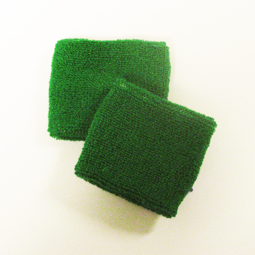 Green youth sports sweat wristbands wholesale [6pairs]
