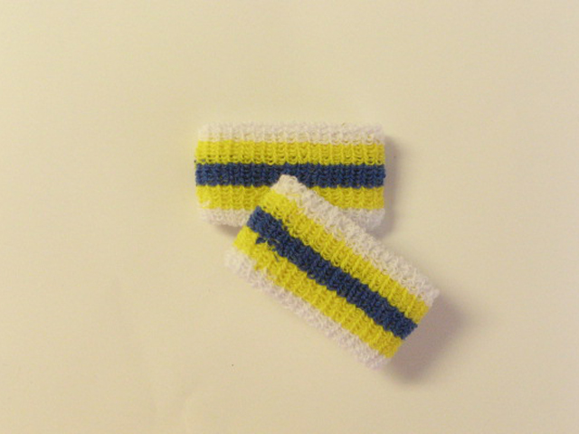 Kids Youth Boys Blue Yellow Stripe Wristbands Wholesale [6pairs]