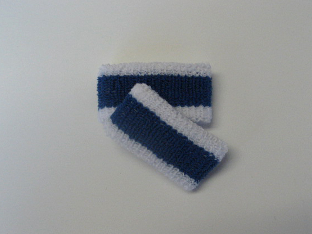 Wholesale Kid Youth Boy Cobalt Blue Striped Wristbands [6pairs]