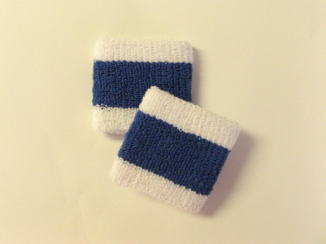 Kids & Youth Cobalt Blue Stripe Wristband Wholesale [6pairs]