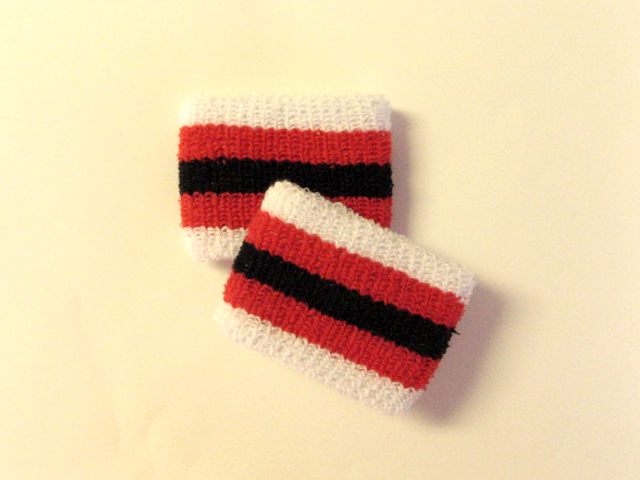 Boys Stripe Wristbands Red Black Red Wholesale [6pairs]