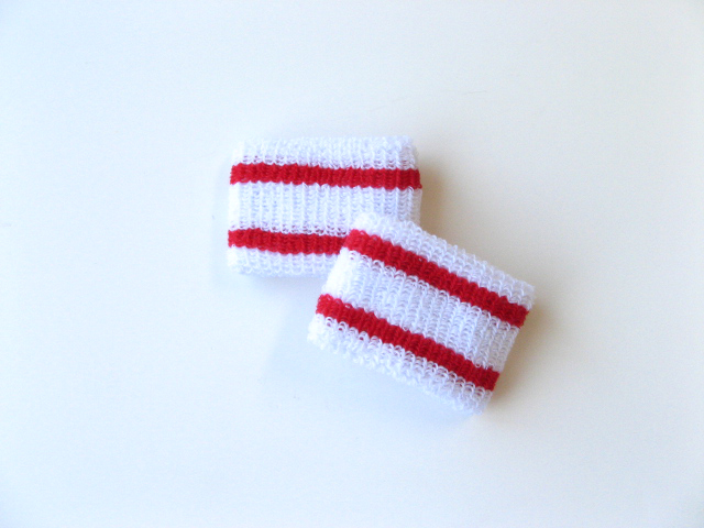 Wholesale Kids & Youth 2 Red Stripes Wrist bands [6pairs]