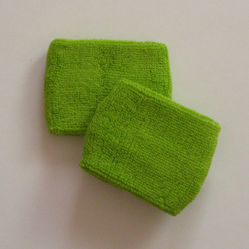 Lime green youth sweat sports wristbands terry wholesale [6pairs