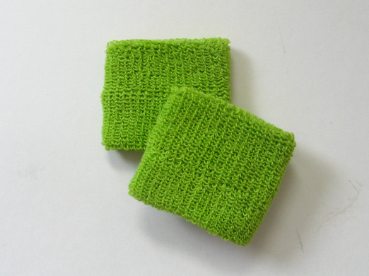 Lime green youth terry wristbands wholesale for schools [6pairs]