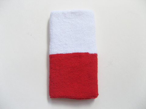 White red extra long 6inch 2colored sweat wristbands pro