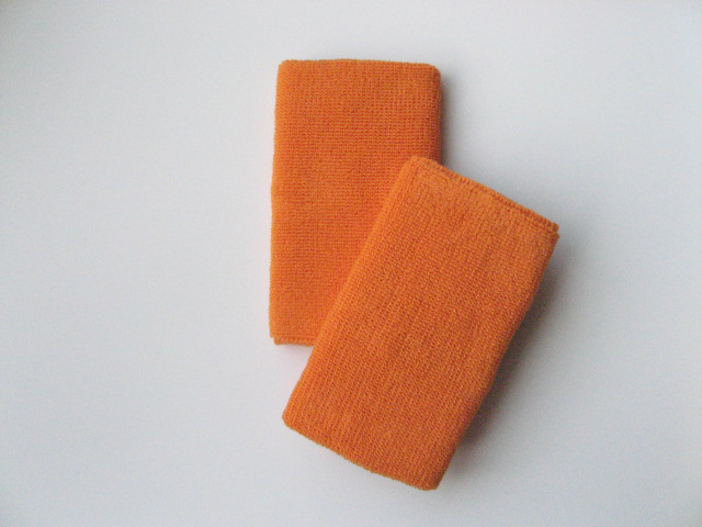 Extra-Longer 6inch Orange Athletic Sweat Wristband Pro [3pairs]