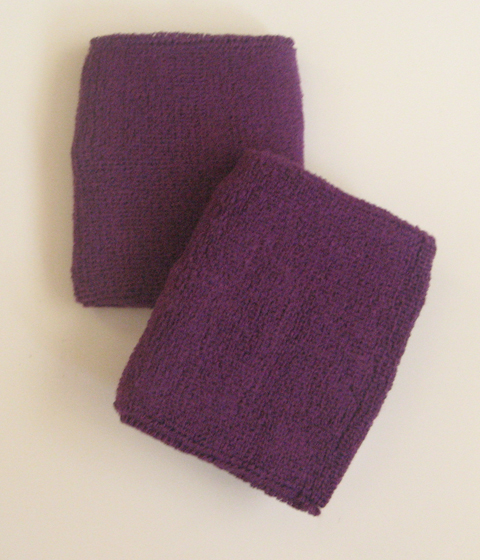 Purple 4IN Wrist Sweatband (Athletic Wristbands) Wholesale 6PRS