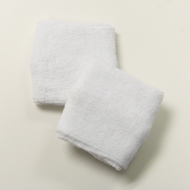 White Youth Junior Sports Sweat Wristbands Wholesale [6pairs]