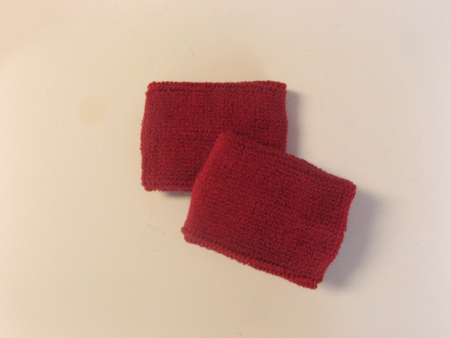 Dark Red Youth Athletic Sweat Wristbands Wholesale [6pairs]