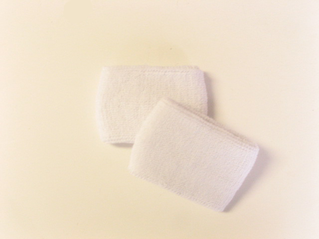 White Youth Junior Sports Sweat Wristbands Wholesale [6pairs]