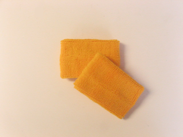 Golden yellow youth sports sweat wristbands wholesale [6pairs]