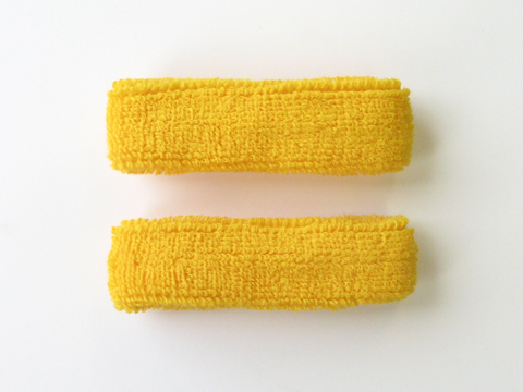 1inch Yellow Short Cotton Terry Sweat Wrist Band [1pair]