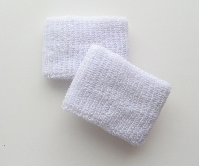 White Youth Junior Wrist Bands Wholesale for Schools [6pairs]