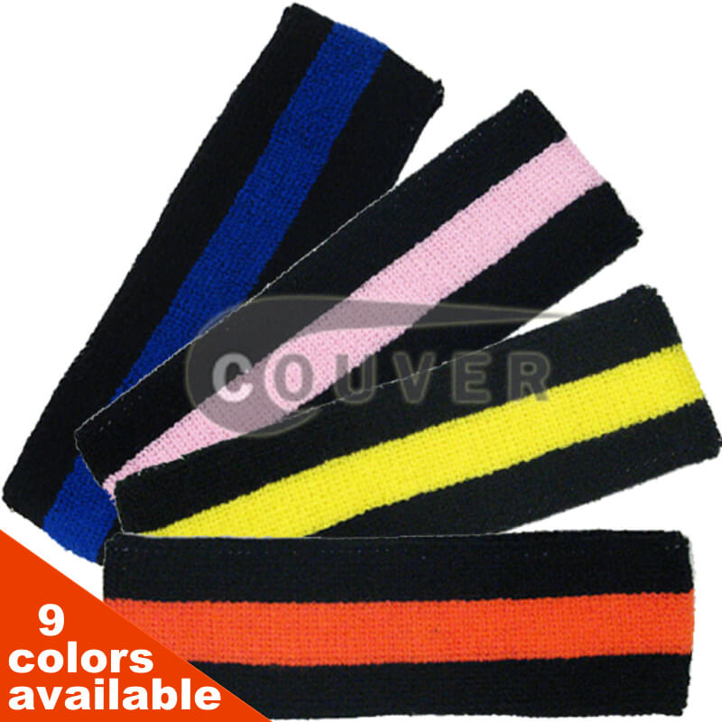 Black base Stripe Head Sweatband