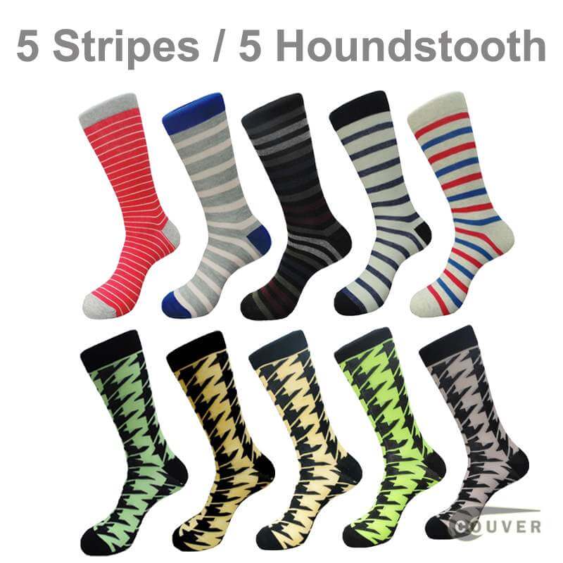 Mens Cotton Crew Crew Dress Socks Variety Designs 10 Pairs Bundle Ushsr Mds Mix 2795