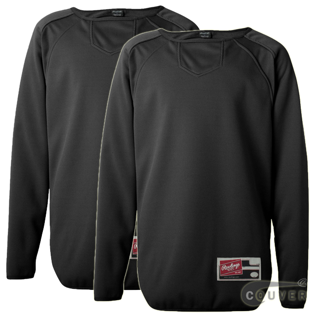 Black Youth Long Sleeve Flatback Mesh Fleece Pullover - 2 Pieces Set