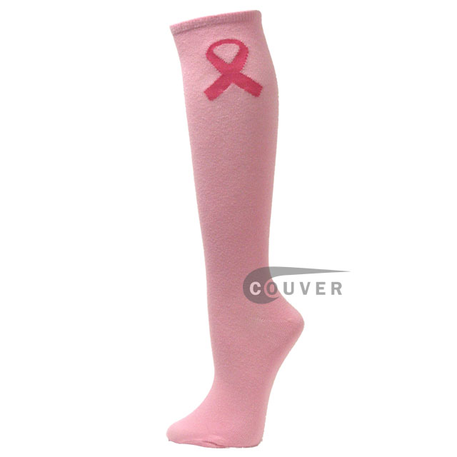 Pink Ribbon logo Light Pink Socks Wholesale