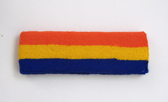 Couver black yellow red striped head sweatband HB510-BLE_GLDYLW_DRKORG