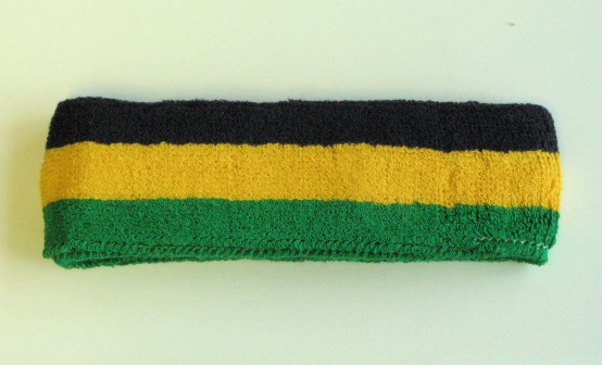 Couver Green Yellow Navy striped head sweatband HB510-GRN_YLW_NVY