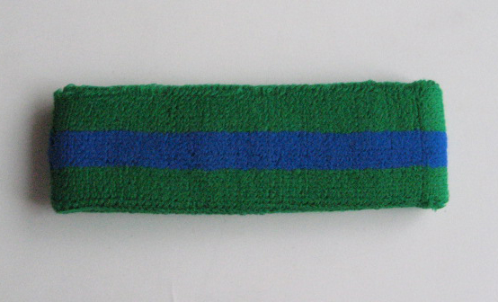 Green Blue Green striped head sweatband HB85-BLE_GRN