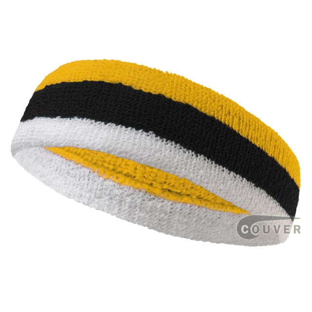 Yellow Black White Striped Head Sweatband Wholesale : COUVER SWEATBANDS ...
