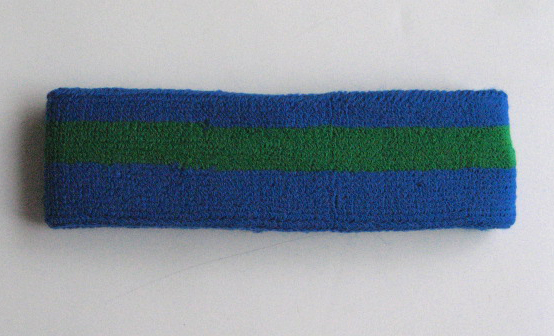Blue White Blue striped head sweatband HB85-BLE_GRN