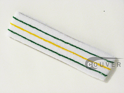 White with Green-Yellow-Green lines Tennis Large Headbands‏
