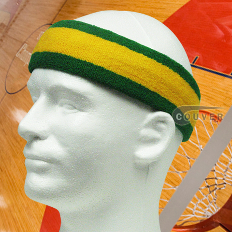 Yellow with Green trim Large Basketball Head Sweatband