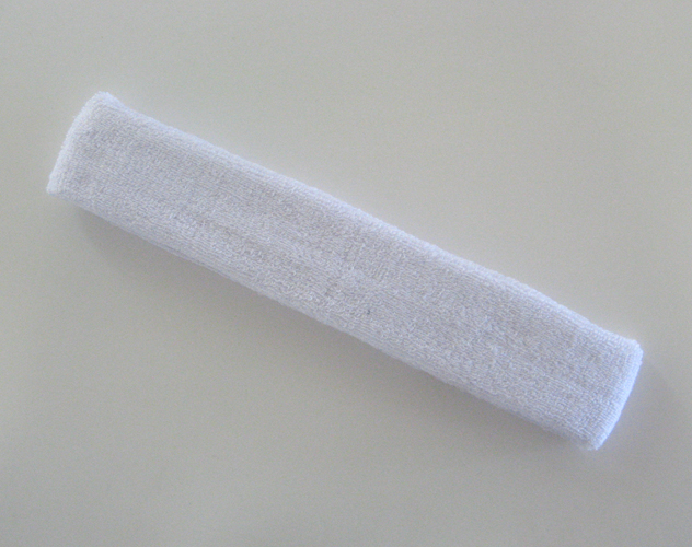 Couver White Sport 9 inch long head sweatband wholesale HB206-WHT