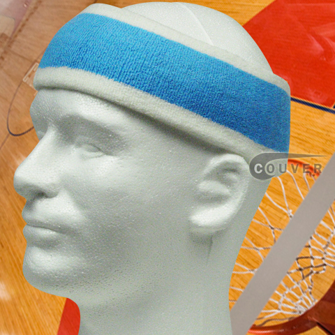 Sky Blue with White trim Large Basketball Head Sweatband