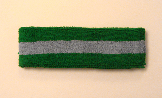 Green Steel Blue striped head sweatband HB85-WHT_BLE