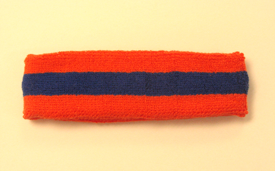 Couver Dark Orange Blue Dark Orange striped head sweatband HB85-BLE_DRKORG