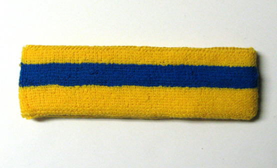 Couver Yellow Blue Yellow striped head sweatband HB85-BLE_YLW