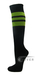 Couver Striped Black Softball/Baseball/Sports Knee Socks 3Pairs
