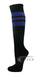 Couver Striped Black Softball/Baseball/Sports Knee Socks 3Pairs