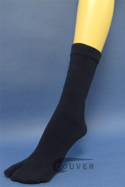 Couver Navy Wholesale Split Toed Quarter High Toe Socks, 6PAIRS