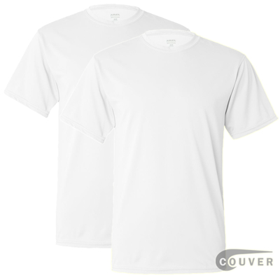 100% Poly Moisture Wicking T-Shirt - 2 Pieces Set(White)