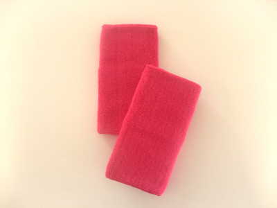 Extra Long Hot Pink Athletic Sweat Wristbands Pro [3pairs]