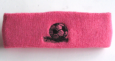 Soccer Ball Headband - Embroidery Sample bright pink