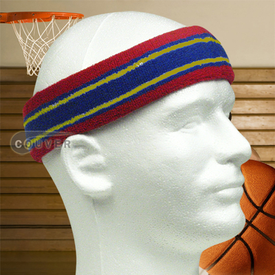 Large Basketball Headband Pro Multi-Color Red Blue Yellow 3PCS
