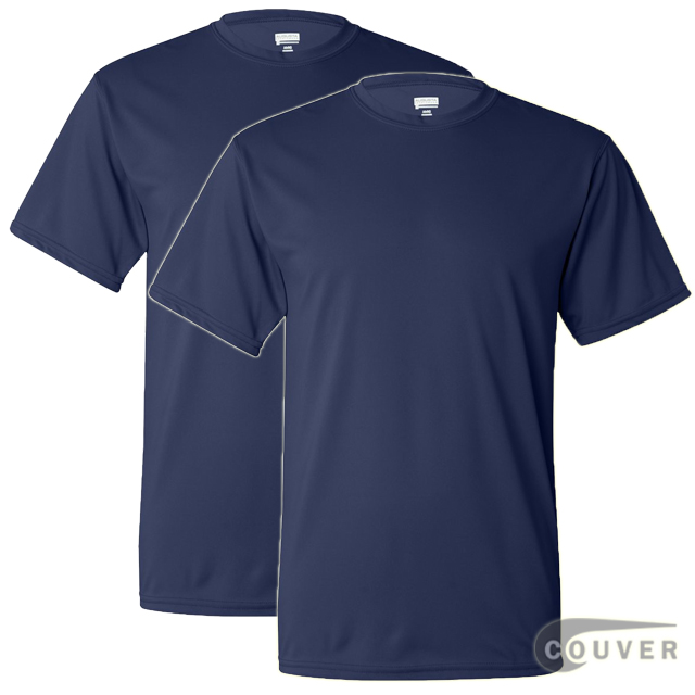 100% Poly Moisture Wicking T-Shirt - 2 Pieces Set(Navy)