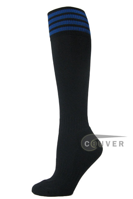 Black White stripe youth Football/Athletic Knee High Sock 3PRS [SS400 ...
