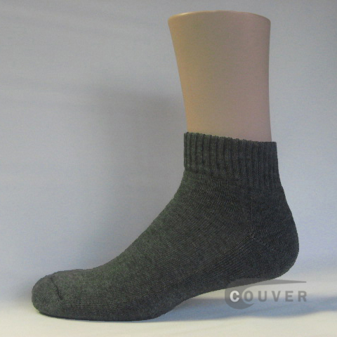 Charcoal Running athletic ankle socks terry cushion sole Wholesale 6PAIR