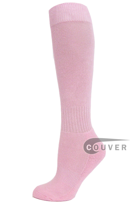 Youth Light Pink Sports (Football Soccer Softball Baseball) Knee Socks COUVER