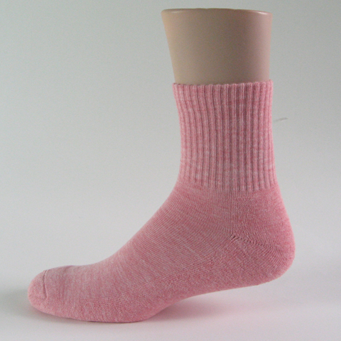 Pink quarter running athletic socks terry cushion sole