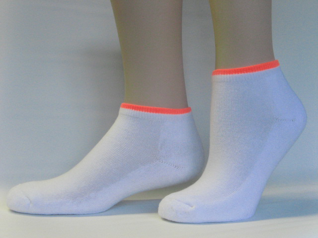orange trim low cut running athletic socks