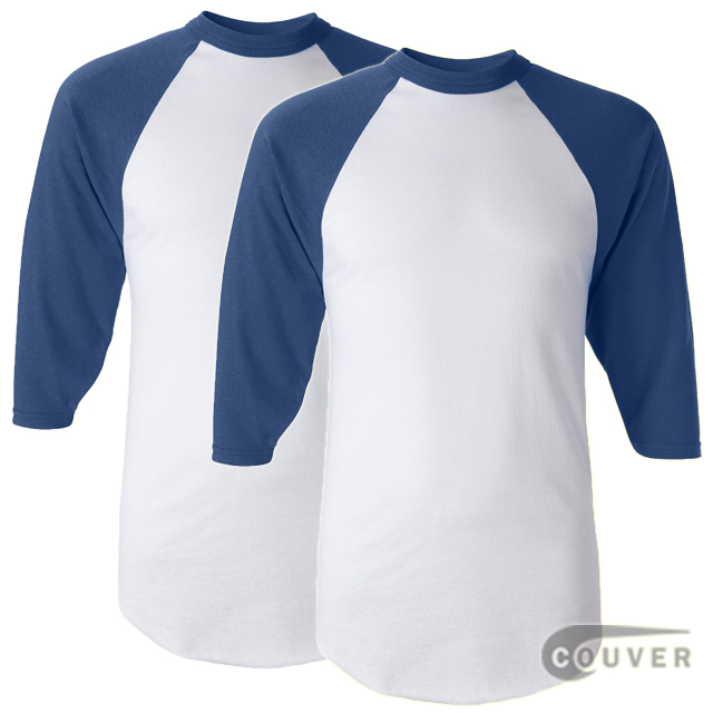 Augusta Sportswear Adult's Baseball Jersey White / Blue - 2 Pieces Set ...