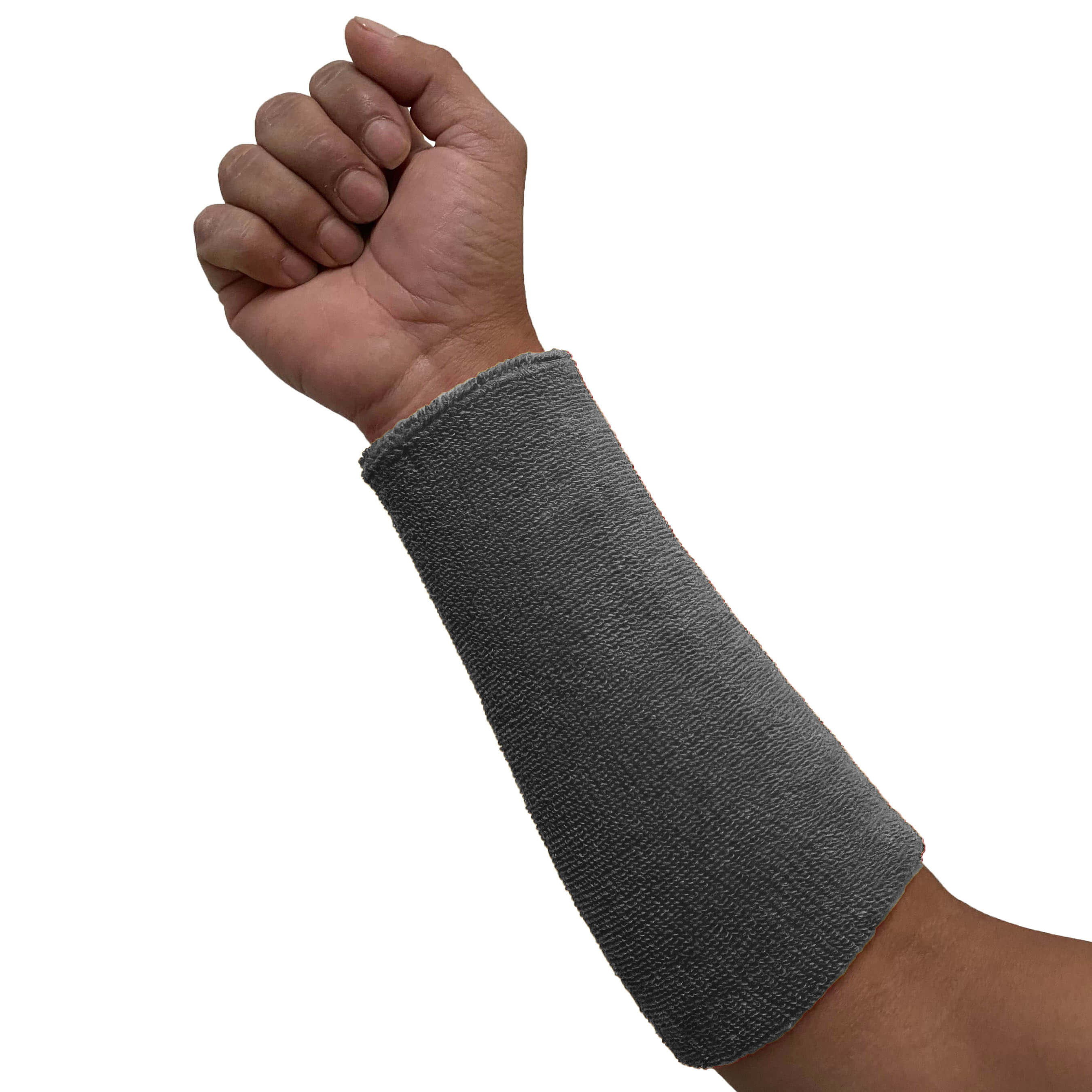 9 inch Long COUVER Charcoal Gray Thick Athletic Wristbands 3 Pair Pack