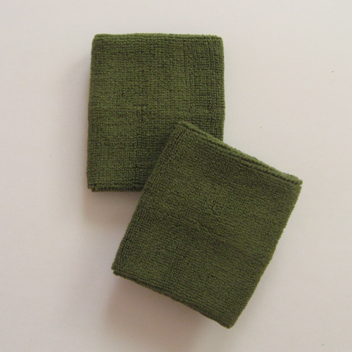 Army Green 4INCH Wrist Sweatband (Wristbands) Wholesale 6PAIRS